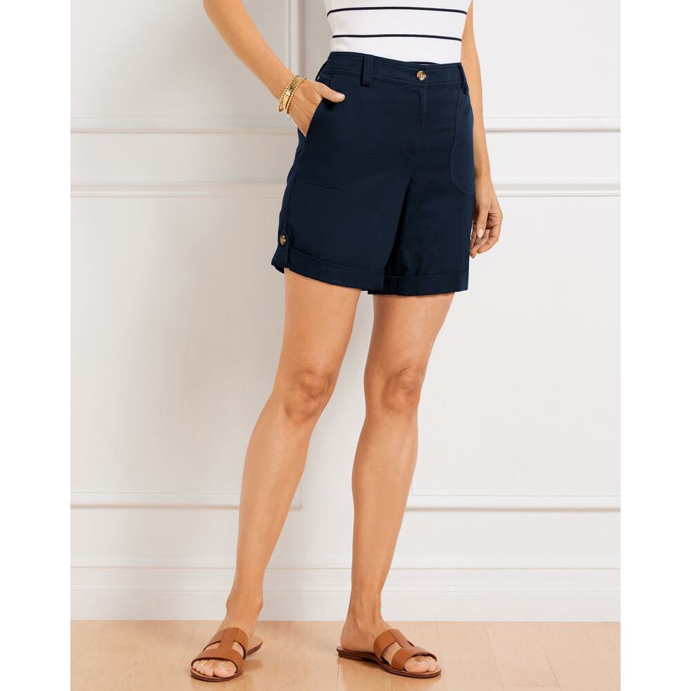 Talbots‎ High-Rise Roll Cuff Button Detail Shorts - Size 8